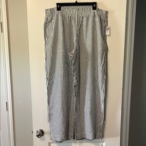 Blue and White Striped Pants